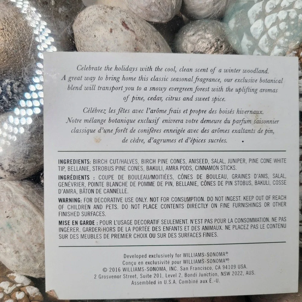 Williams Sonoma 12 oz. Winter Forest Potpourri with Essential Oils 2021 NEW